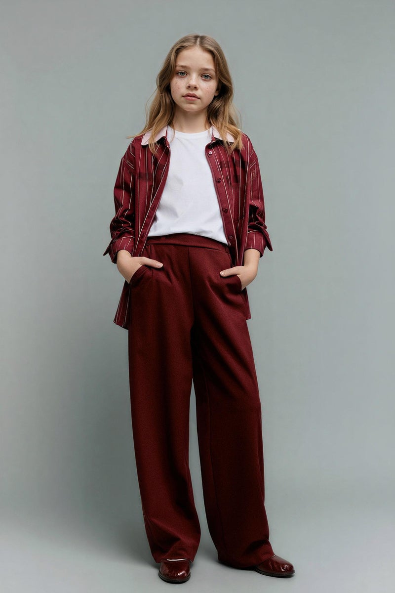DeFacto Red Girl Girl Wide Leg Trousers Casual - Image 1